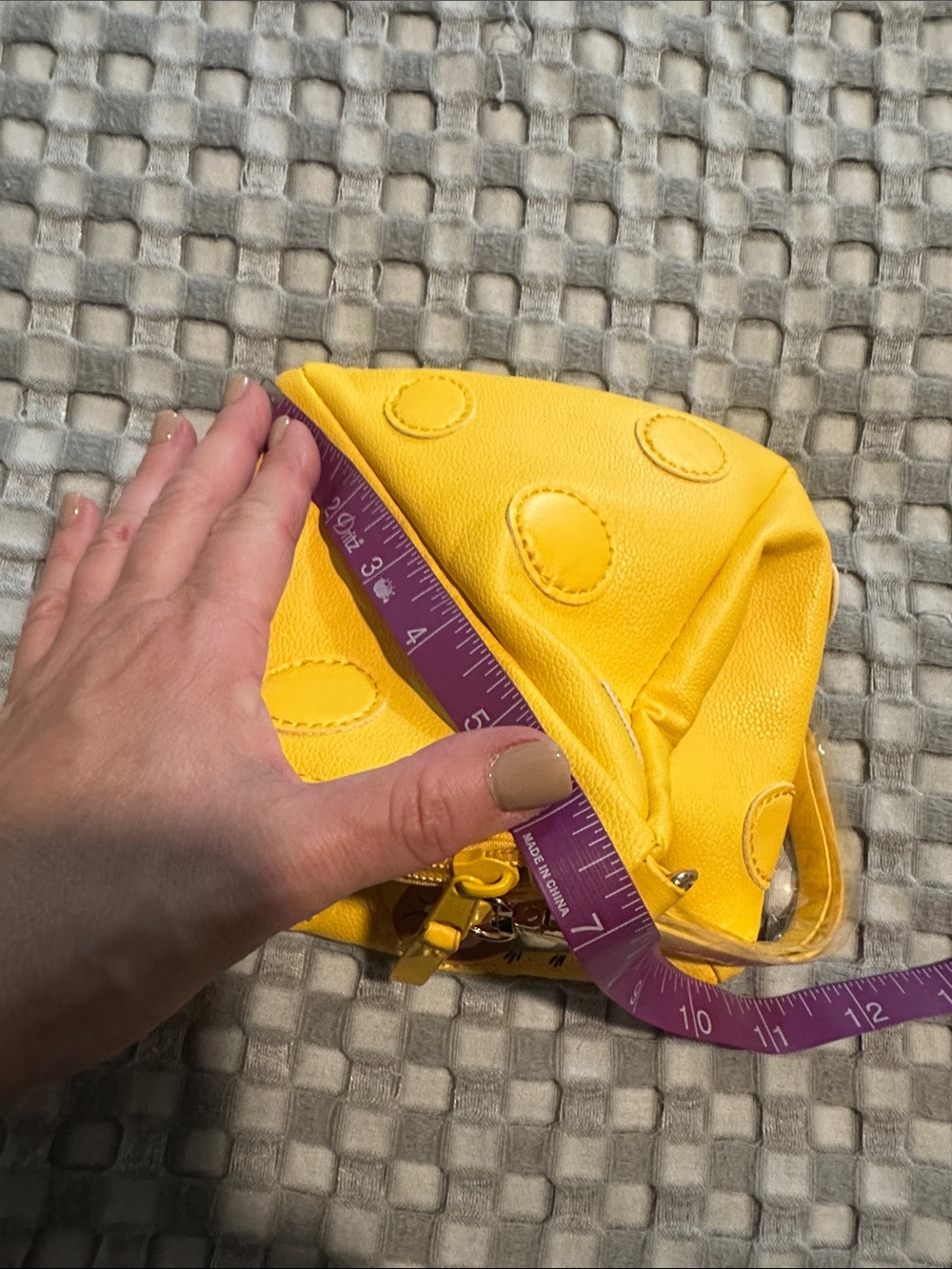 Disney Parks Remy Ratatouille Yellow Zipper Wristlet with Blue Check Lining NWOT - Picture 8 of 9